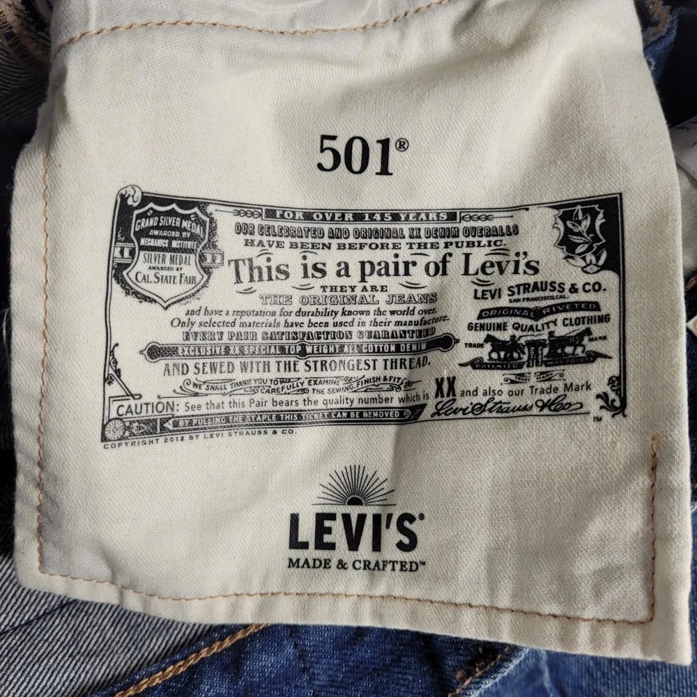 Levi's Made & Crafted LMC 501 Selvedge Sample Jeans Men's 32x32 Blue Denim